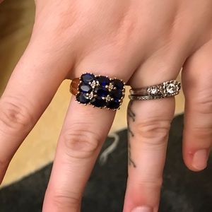 QVC Vintage Technibond  Blue Stone Ring
